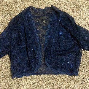 Women R&M Richards sheer lace sweater for dress